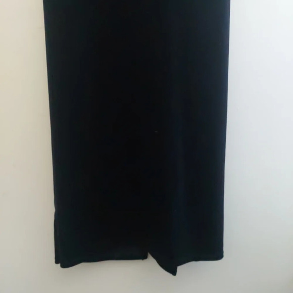 Vintage floral embroidered Velour  Maxi dress black 11/12 M Whimsigoth Wedding - Picture 8 of 9